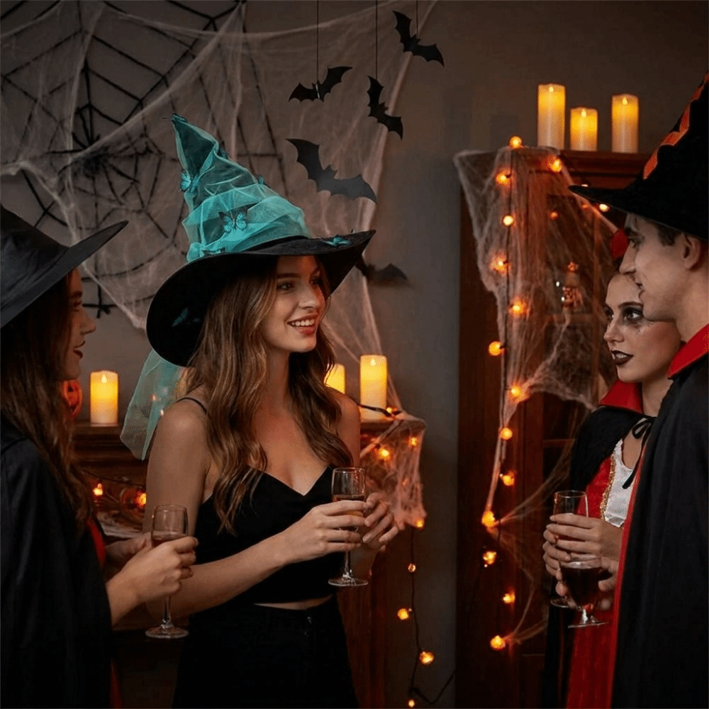 Party Hat Cone - Pleated Halloween Party Butterfly Witch Durable