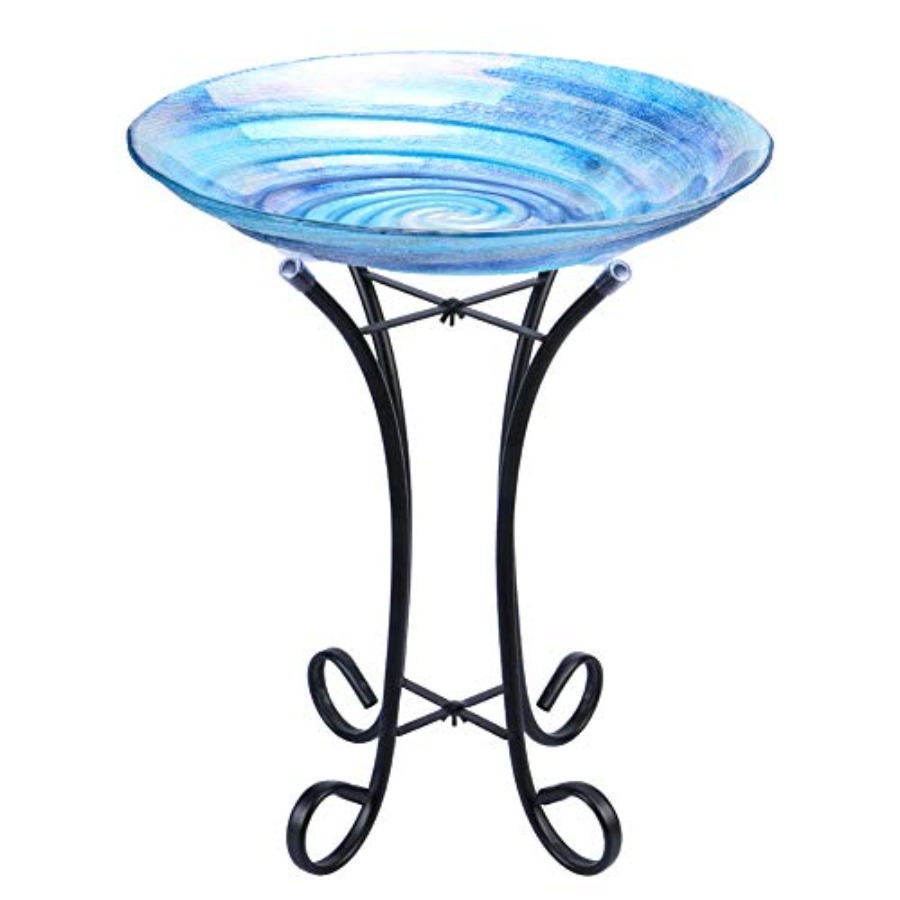 Event Support - MUMTOP Outdoor Glass Birdbath with Metal