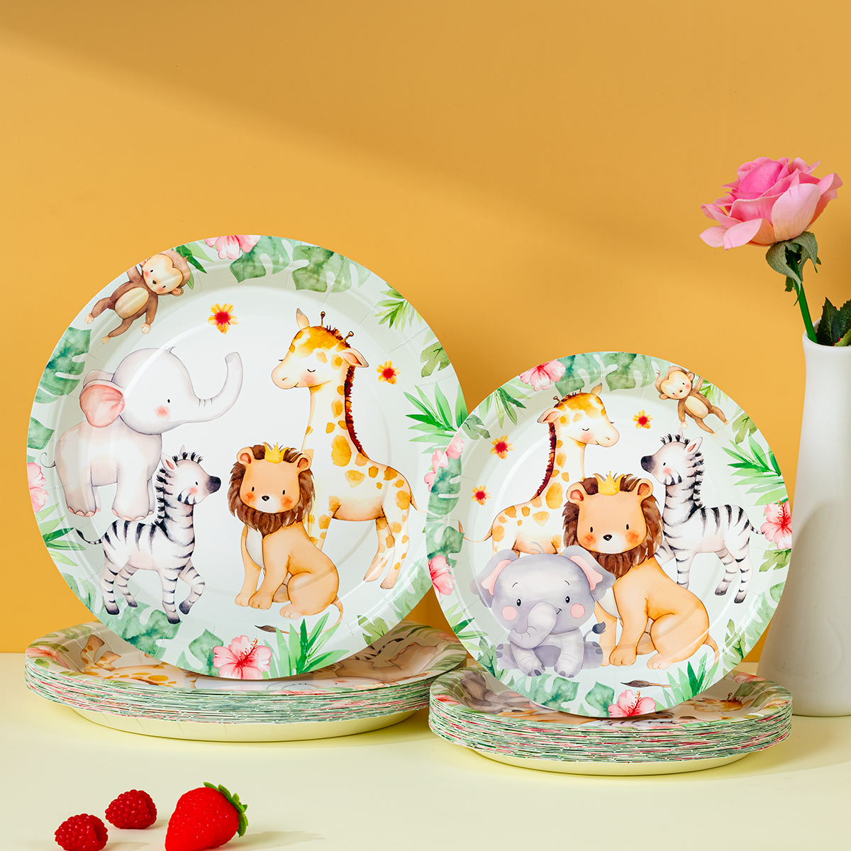 Event Supplies - Jungle Safari Animal Paper Plates Disposable