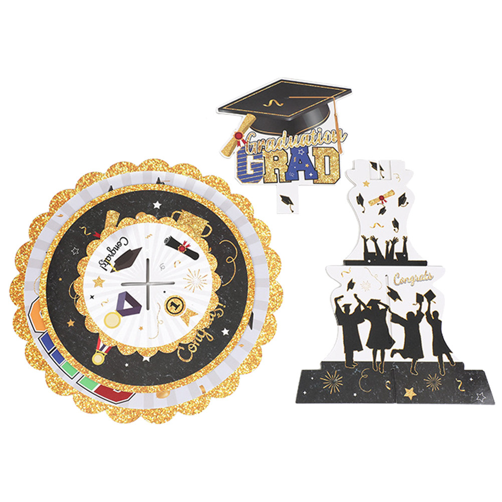 Cupcake Stand Tier - 1Set 3-Tier Graduation Cupcake Stand Paper