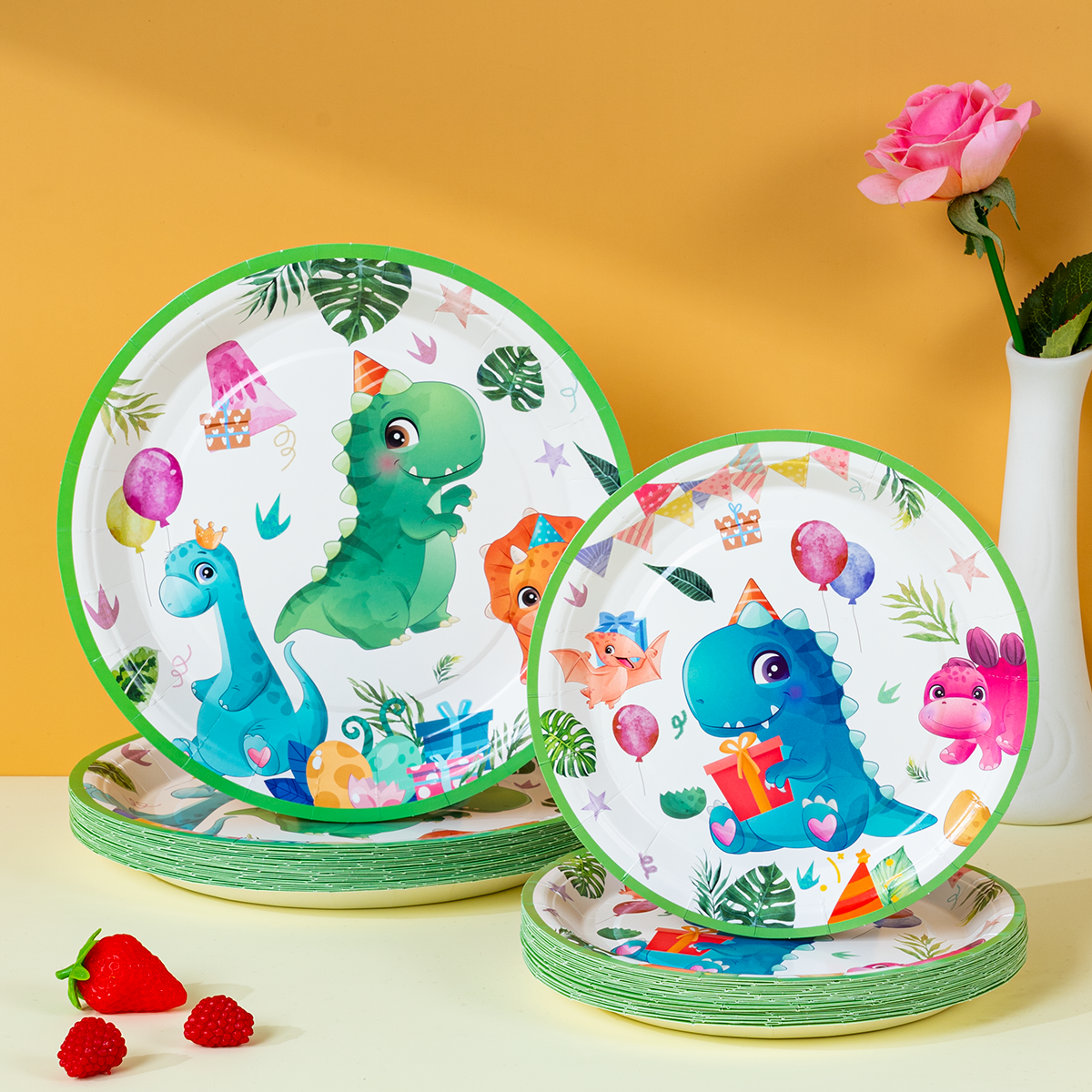 Event Supplies - 10/25/50Pcs Cute Party Dinosaur Disposable Paper