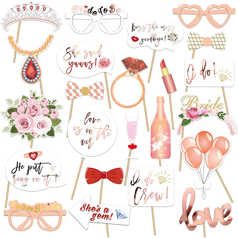 Photo Booth Frame - 23pcs Team Bride to Be Paper