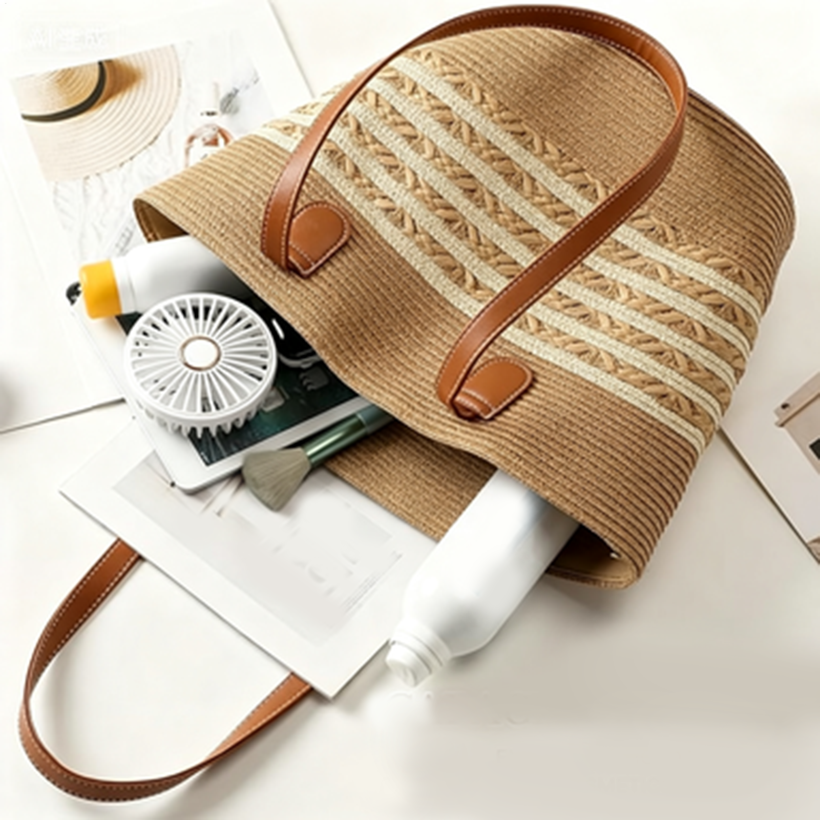 Party Favor Bag - Elegant Chic New Large Boho Straw