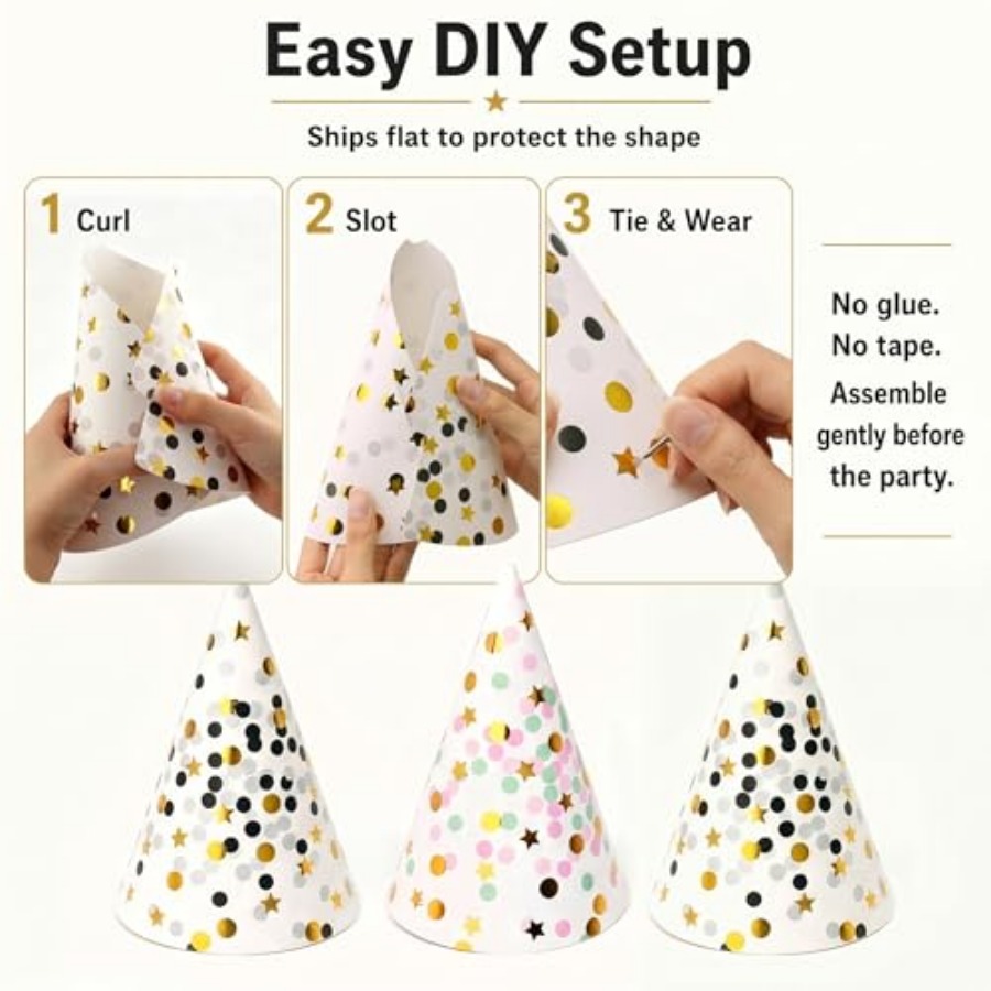 Boieo Gold Polka Dot Birthday  - огляд і ціна Party Hat Cone