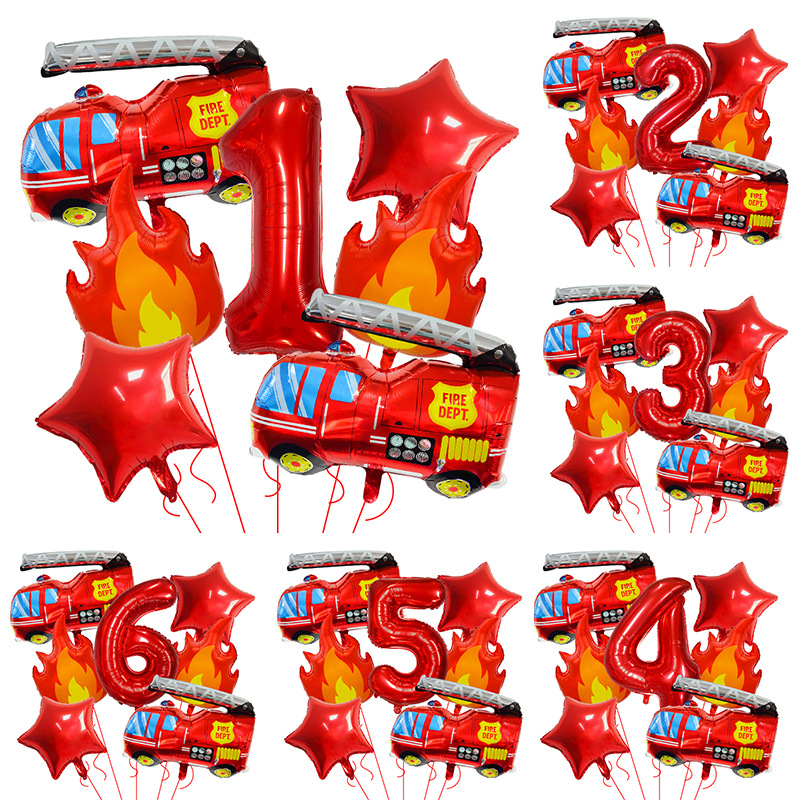 7PCS Fire Truck Themed Flame N - огляд і ціна Balloon Arch Kit