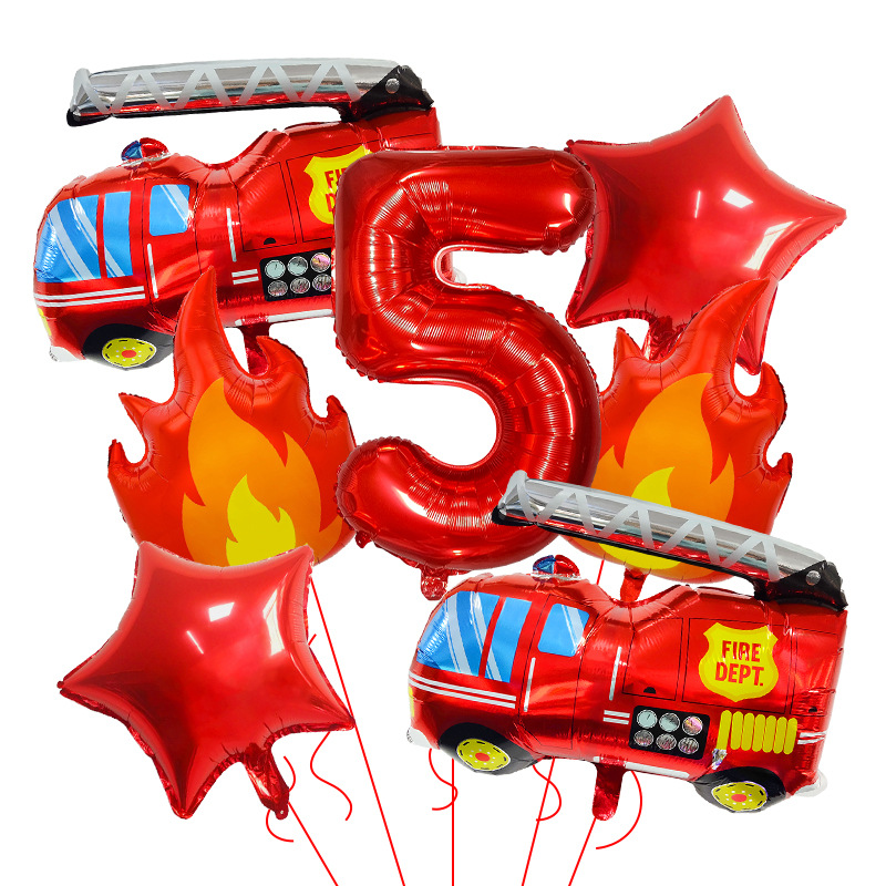 7PCS Fire Truck Themed Flame N - огляд і ціна Balloon Arch Kit