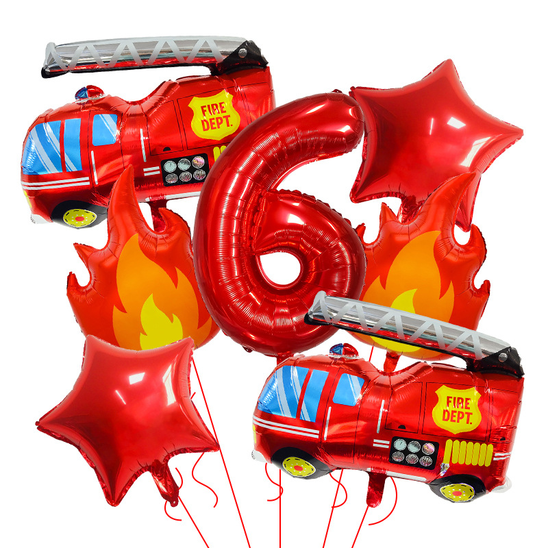 7PCS Fire Truck Themed Flame N - огляд і ціна Balloon Arch Kit