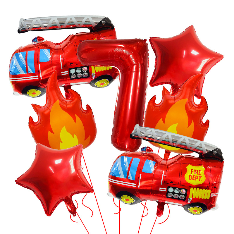 7PCS Fire Truck Themed Flame N - огляд і ціна Balloon Arch Kit
