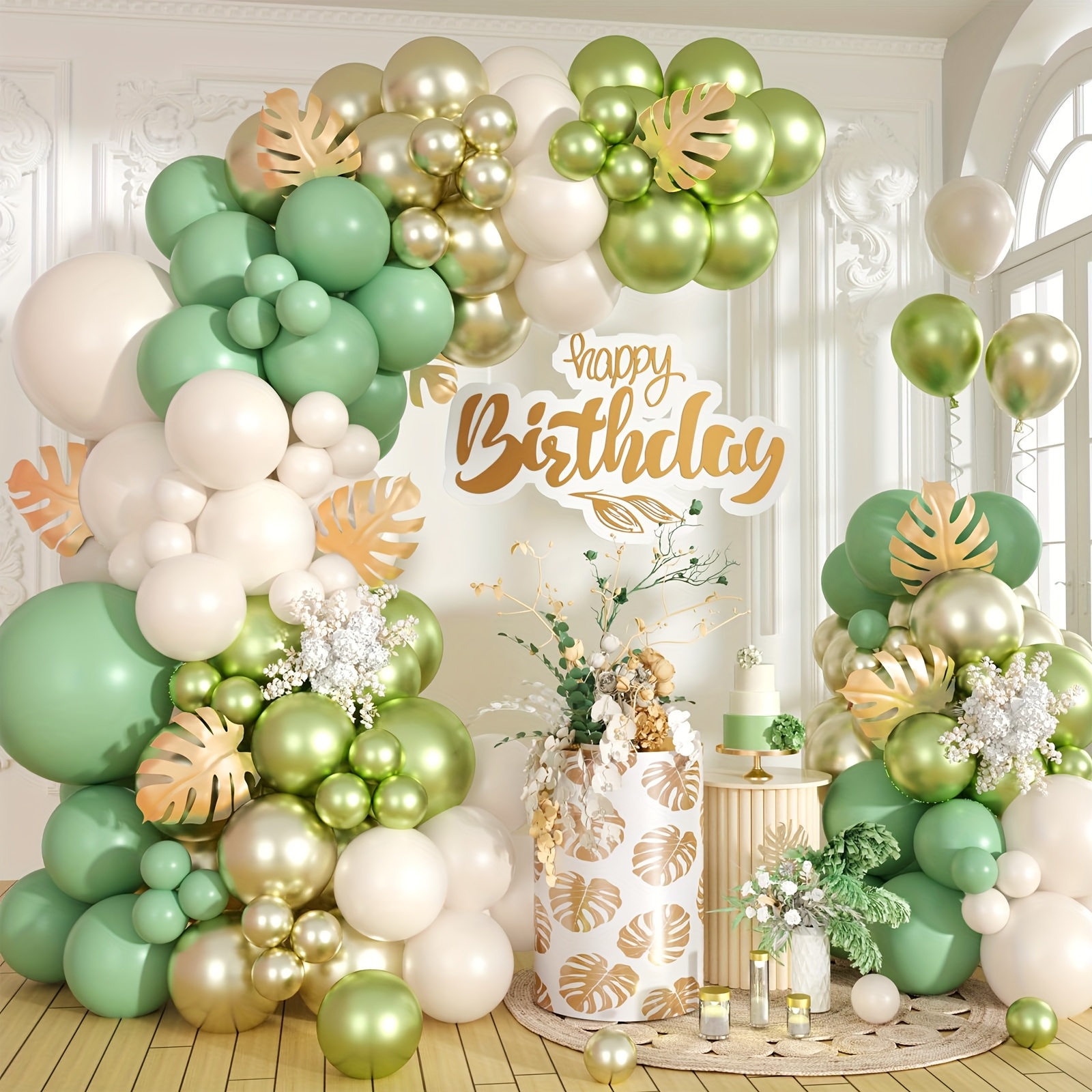 88pcs Sage Green & Golden Ball - огляд і ціна Balloon Arch Kit