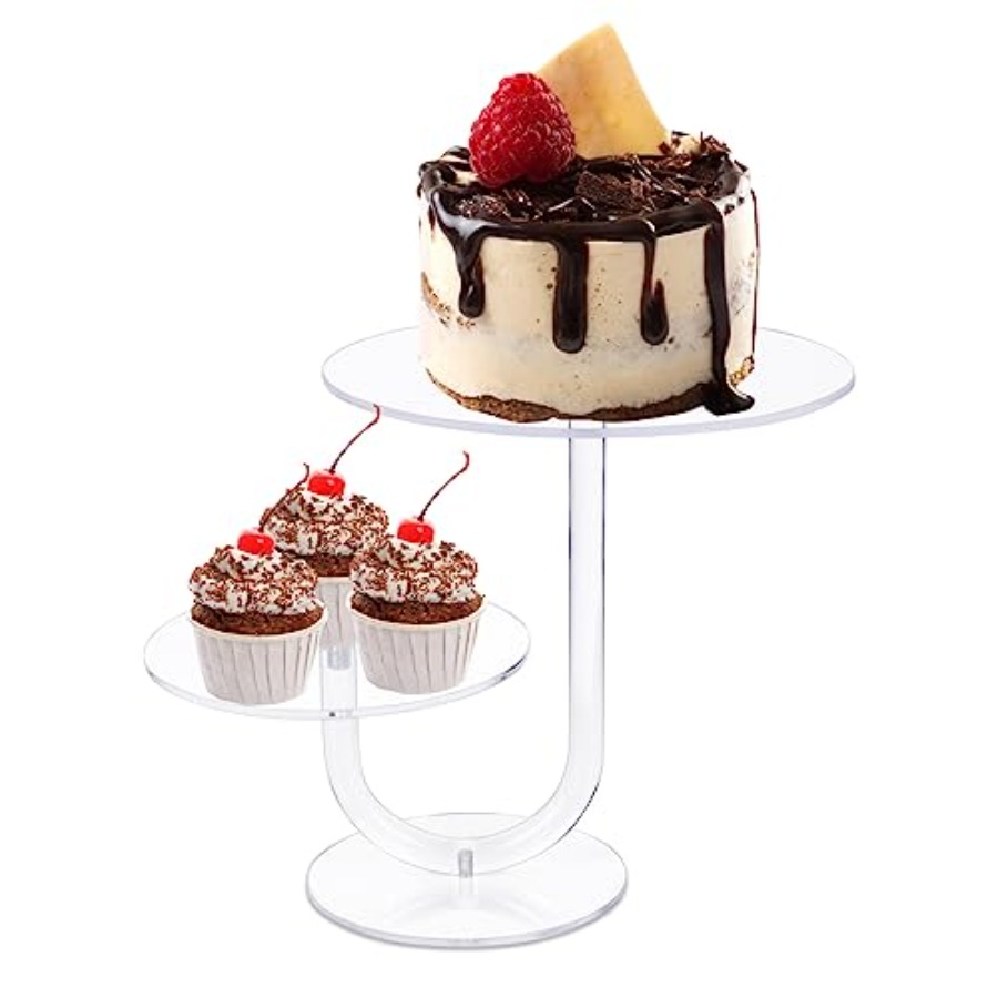 2 Tier Clear Cake Stand Acryli - огляд і ціна Cupcake Stand Tier
