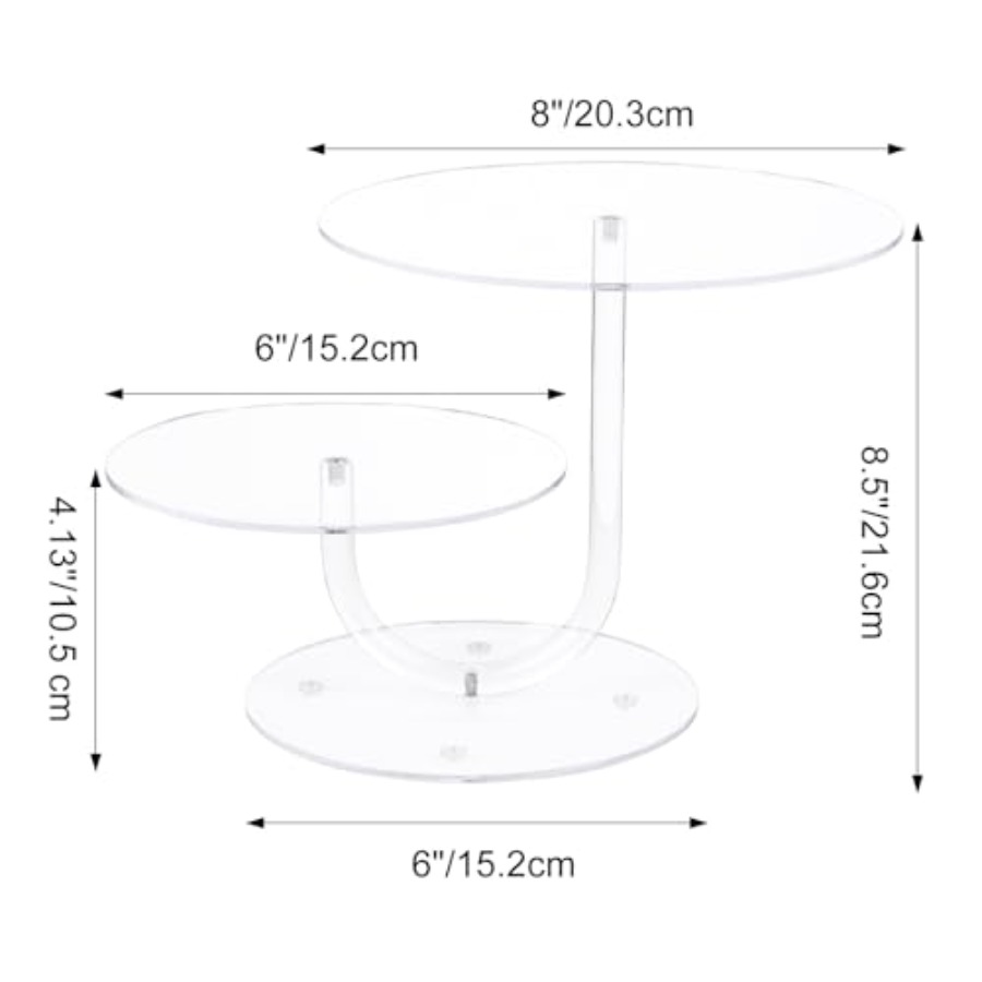 2 Tier Clear Cake Stand Acryli - огляд і ціна Cupcake Stand Tier