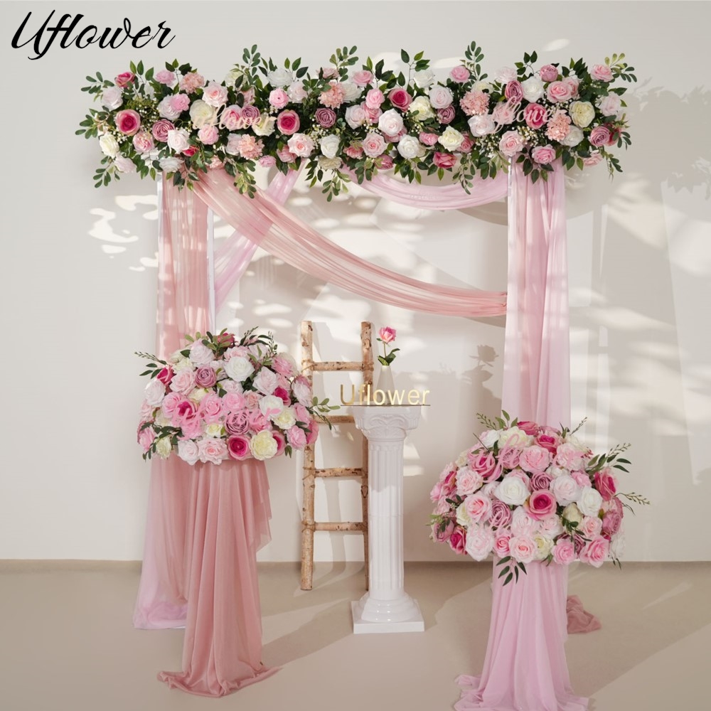 Uflower Pink Rose Greenery Han - огляд і ціна Flower Wall Panel