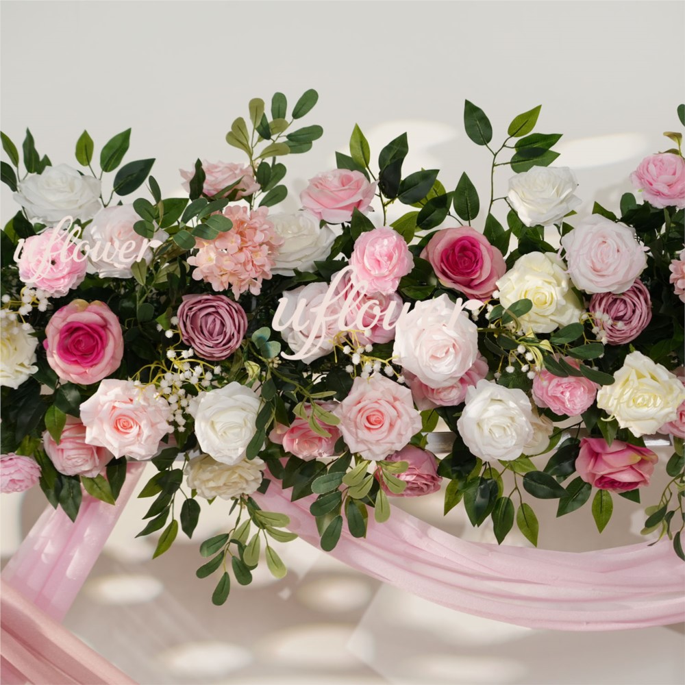 Uflower Pink Rose Greenery Han - огляд і ціна Flower Wall Panel