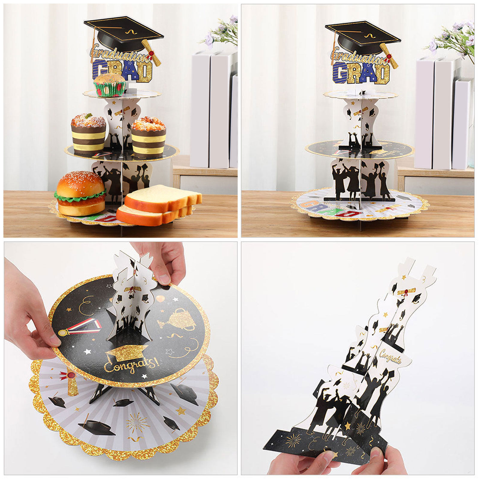 1Set 3-Tier Graduation Cupcake - огляд і ціна Cupcake Stand Tier