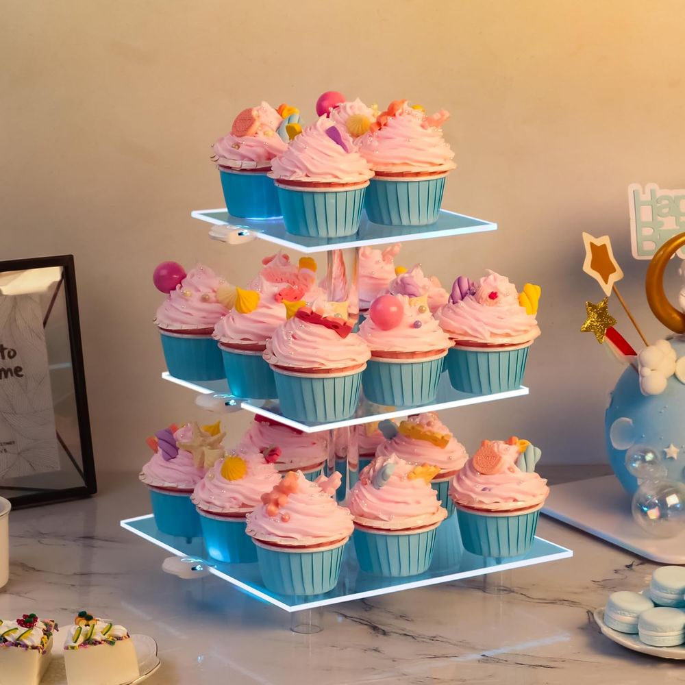 3-Tier Acrylic Cupcake Tower w - огляд і ціна Cupcake Stand Tier