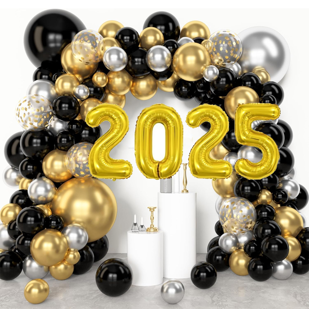 Black Gold Happy Birthday Deco - огляд і ціна Balloon Arch Kit