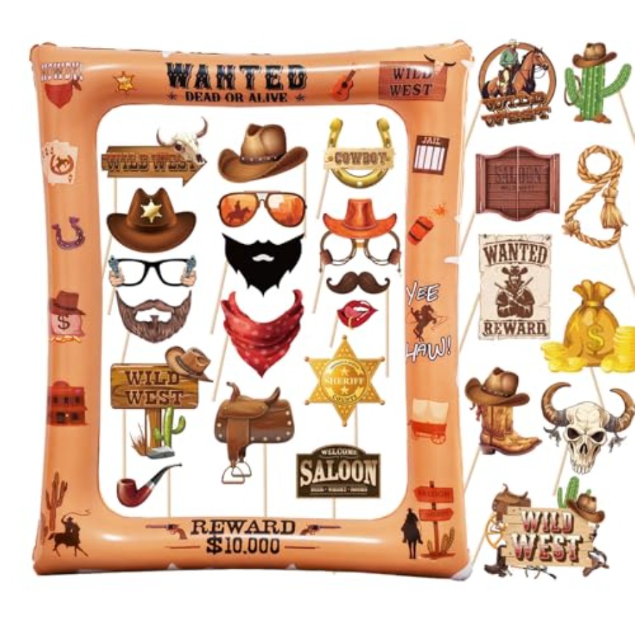 30PCS Western Cowboy Cowgirl P - огляд і ціна Photo Booth Frame