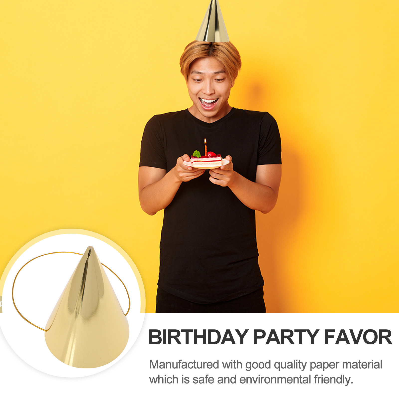 8Pcs Birthday Hats Gold Cone P - огляд і ціна Party Hat Cone