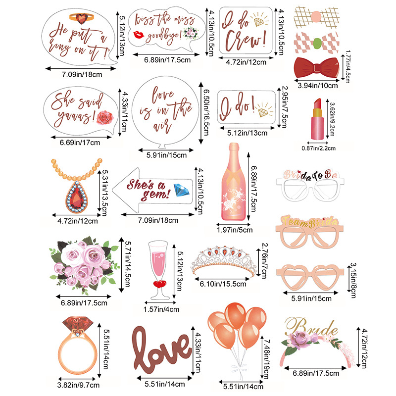 23pcs Team Bride to Be Paper P - огляд і ціна Photo Booth Frame