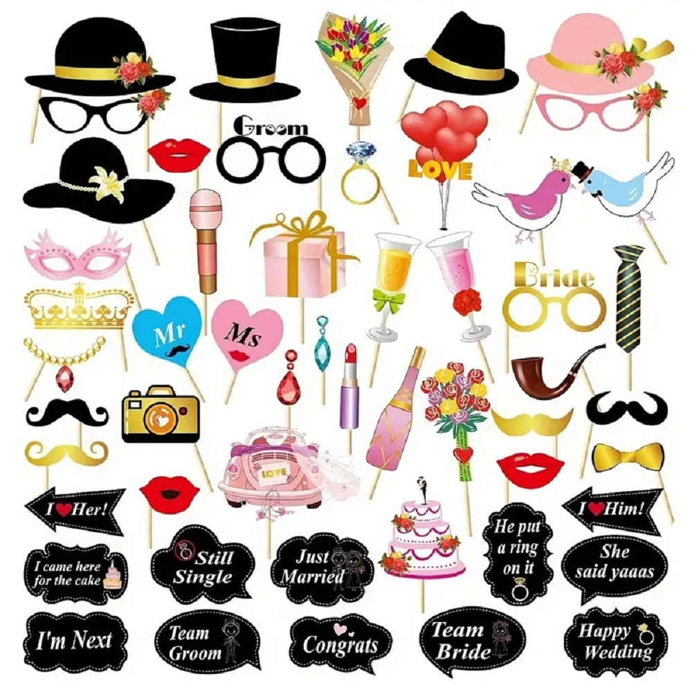 53pcs Wedding Photo Booth Prop - огляд і ціна Photo Booth Frame
