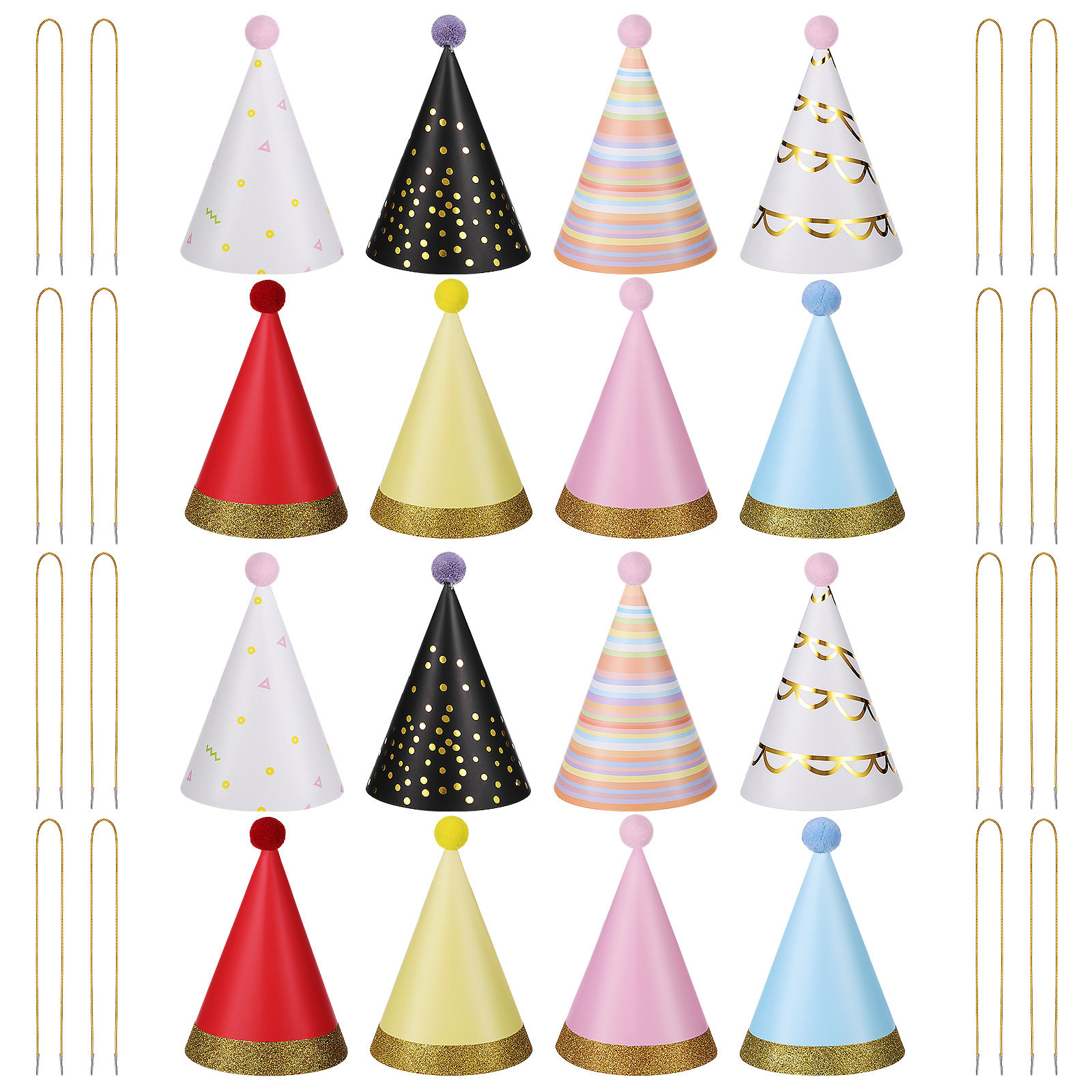 16Pcs Colorful Birthday Party  - огляд і ціна Party Hat Cone