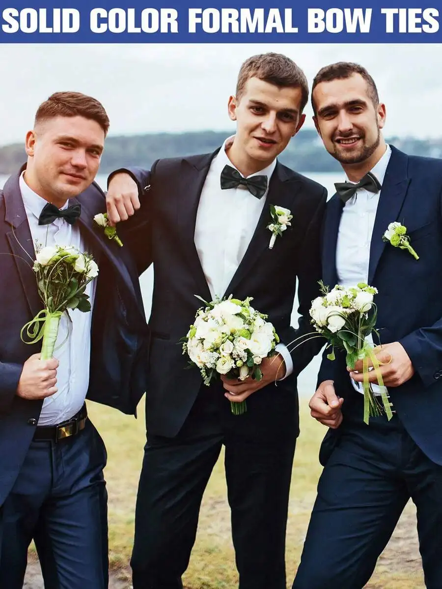 Mens Solid Color Satin Pre-Tie - огляд і ціна Event & Party Supply