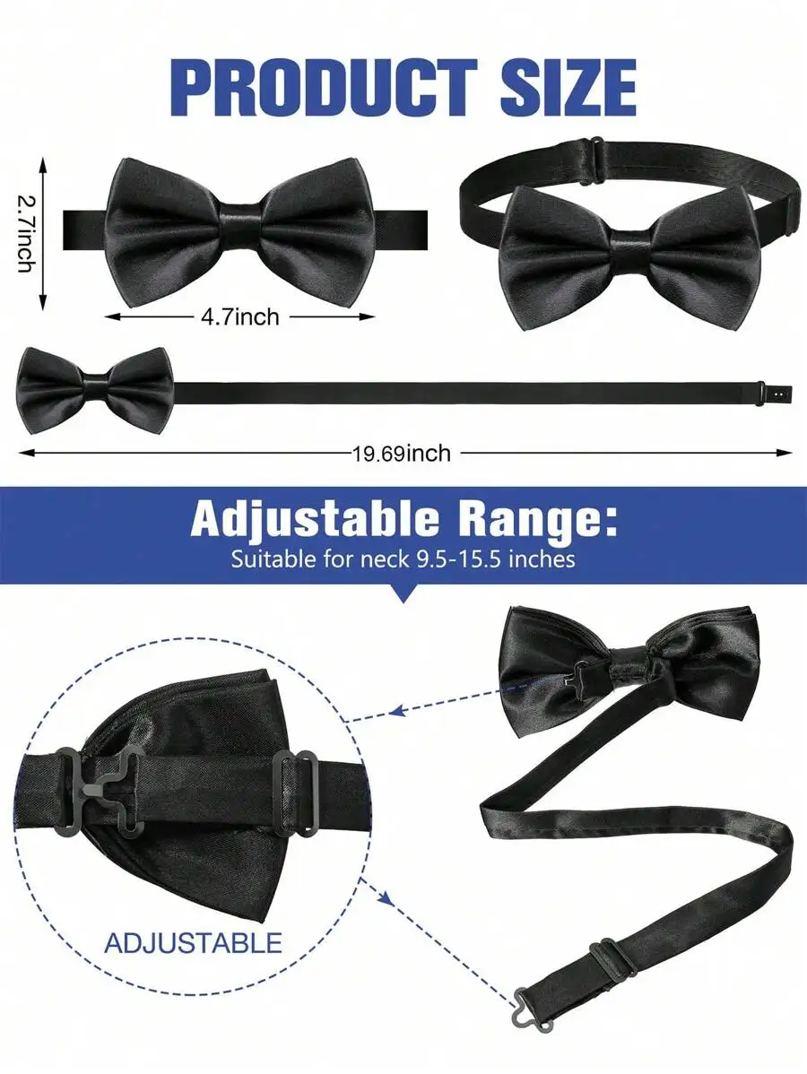 Mens Solid Color Satin Pre-Tie - огляд і ціна Event & Party Supply