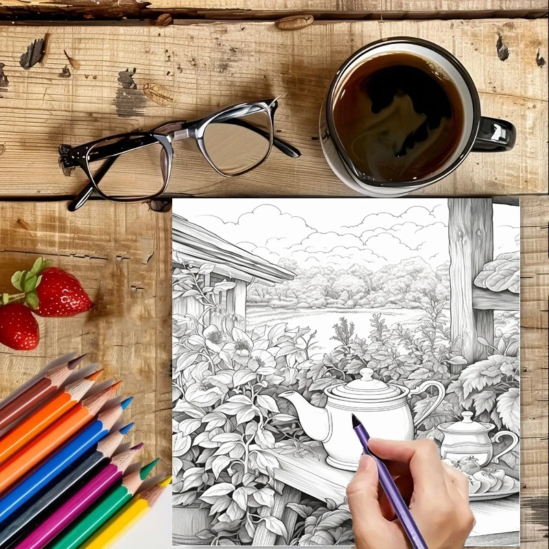Tea In The Gardens Coloring Bo - огляд і ціна Event Supplies