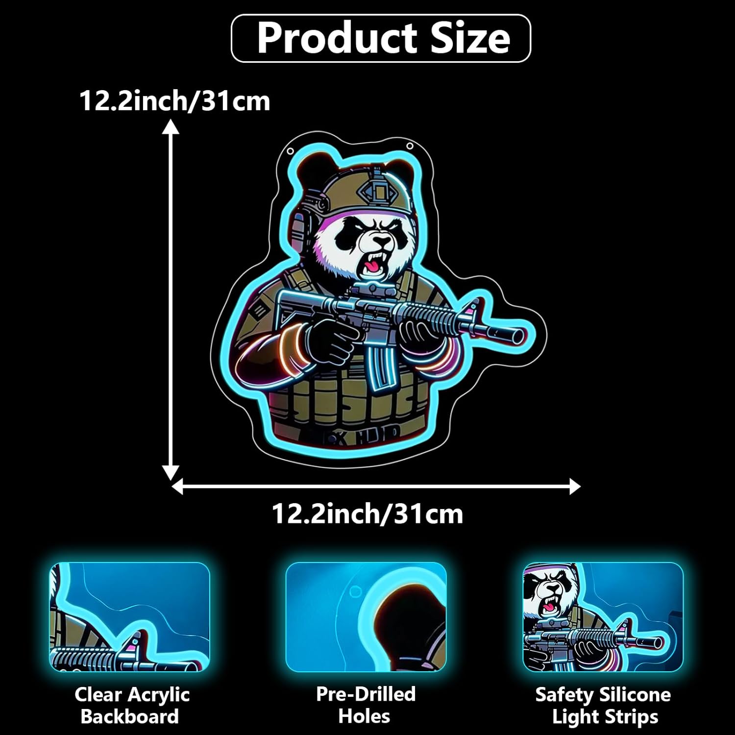 Tactical Panda Neon Sign USB P - огляд і ціна Neon Sign Party